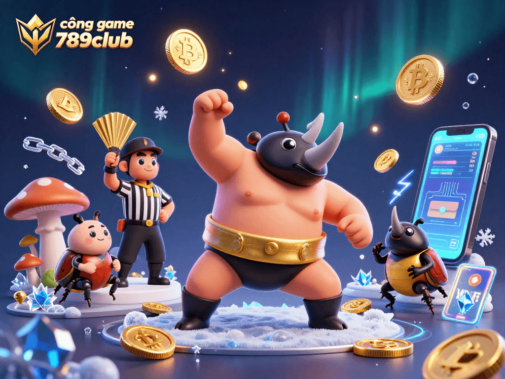 Engage in vibrant fun at cổng game 789club with a sumo beetle and stunning elements.