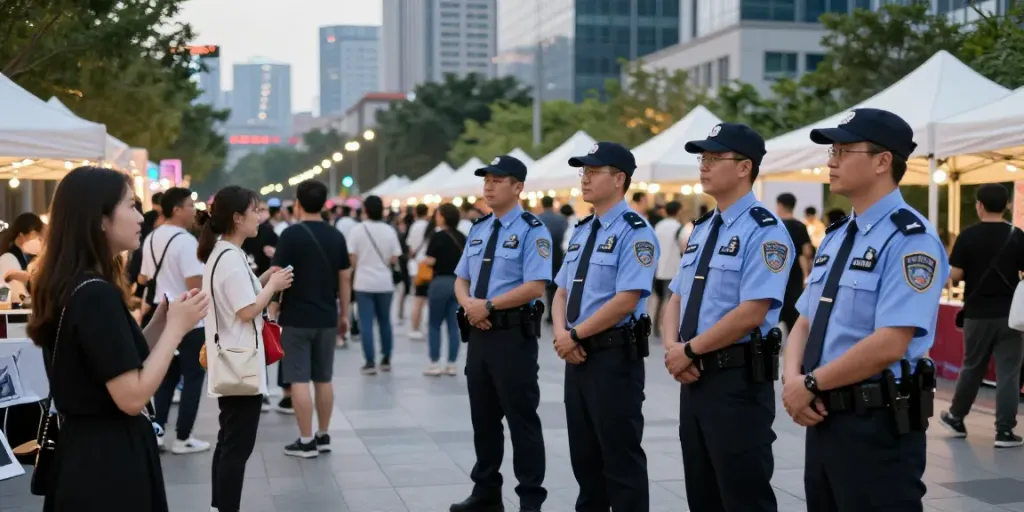 Security Services by trusted professionals ensuring safety at a community event.