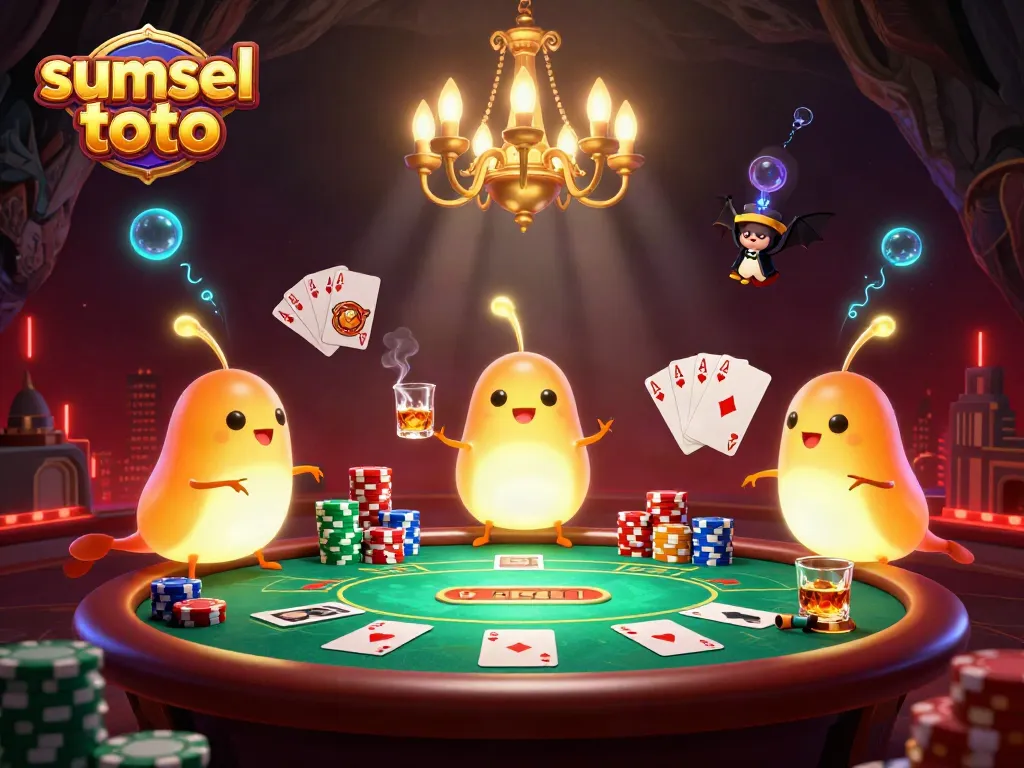 Experience sumsel toto with glowworms illuminating a cave casino scene full of poker excitement.