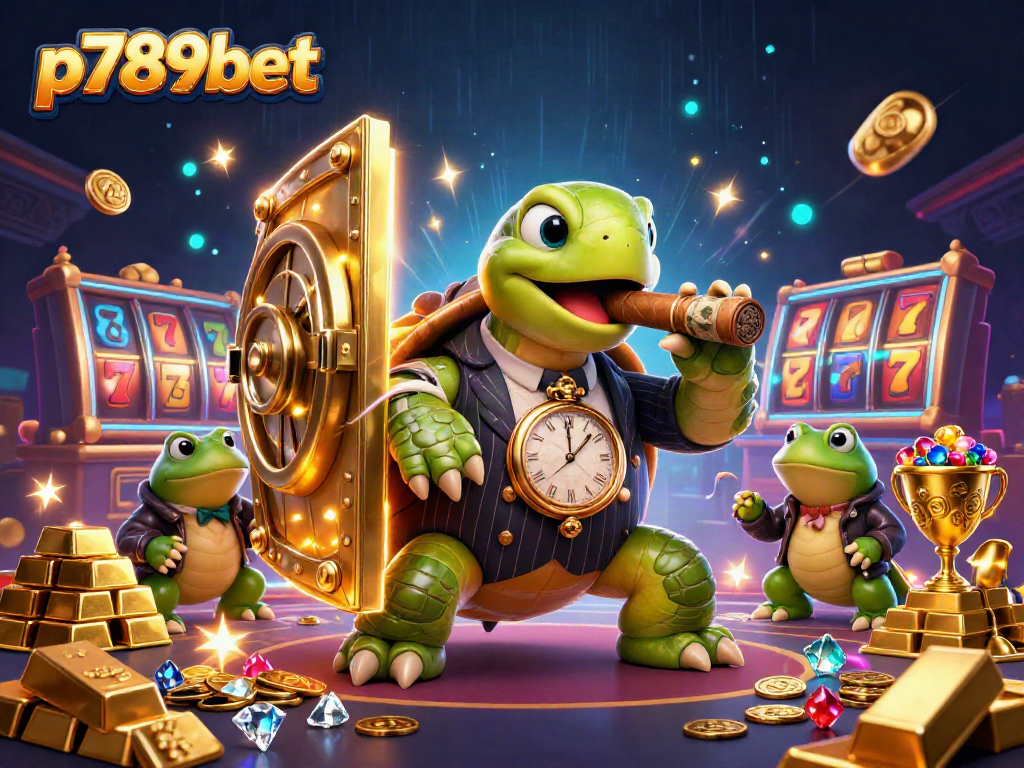 Experience the thrill of p789bet with a vibrant casino scene featuring exciting slot elements.