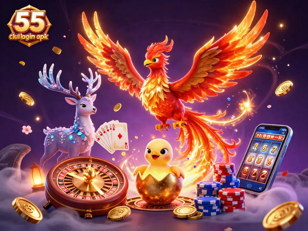 Engage with the exciting 55 club login apk digital gaming world filled with vibrant characters and casino elements.