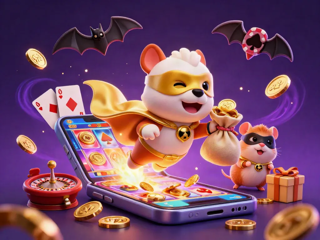 Experience the thrill of 188 bet with a superhero dog and hamster winning gold in a vibrant casino scene.