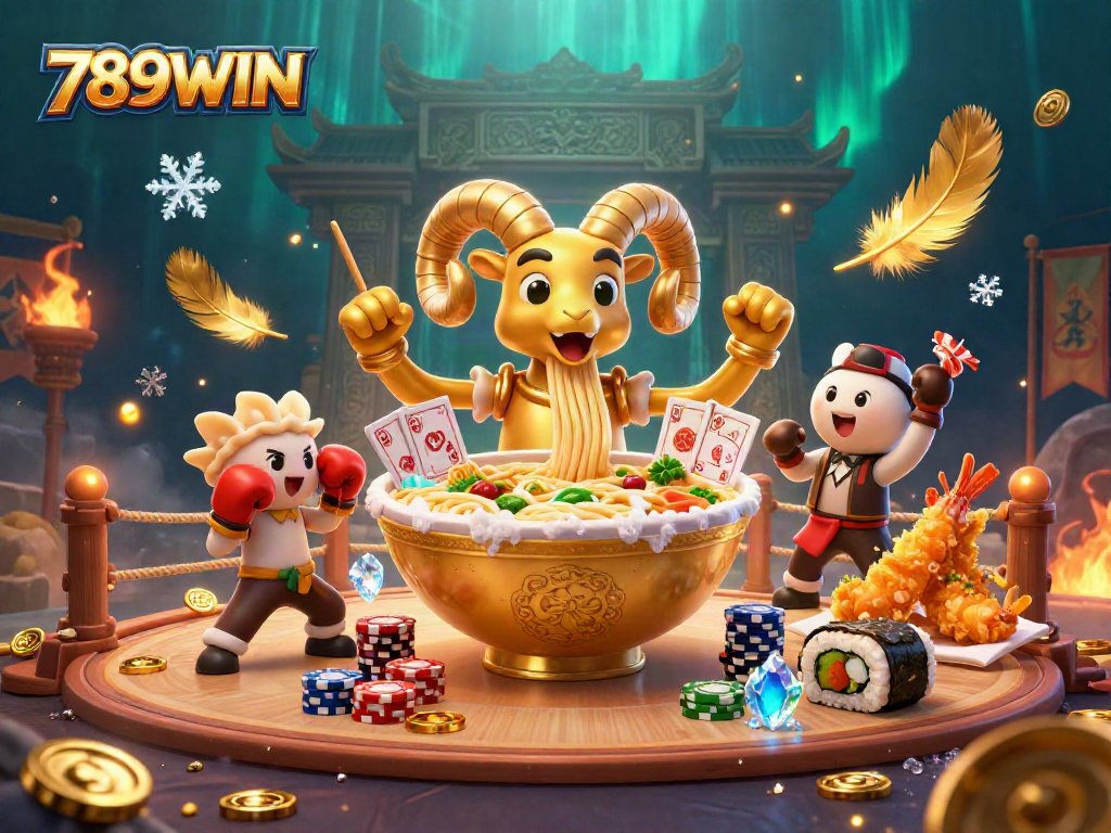Engage in thrilling play at 789WIN with a vibrant casino scene featuring animated characters.