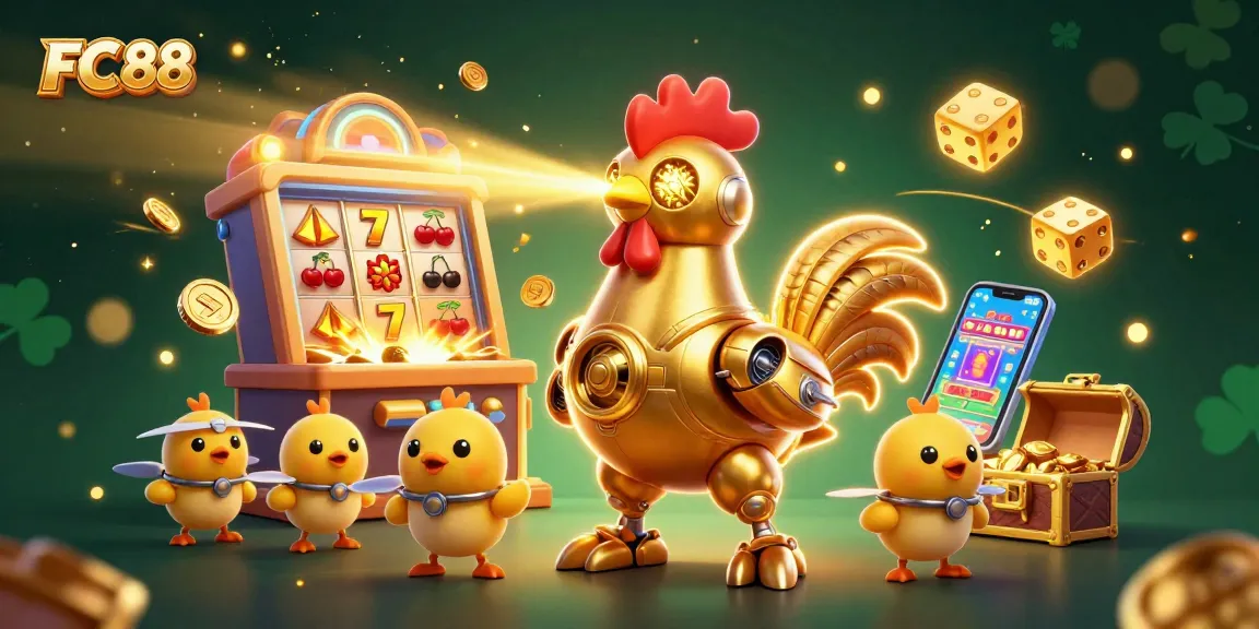Experience winning with FC 88's vibrant jackpot explosion in this engaging casino scene.