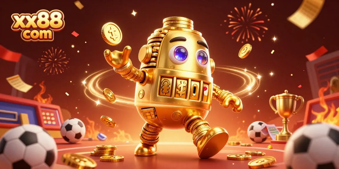 Experience thrilling gaming action at xx88 com featuring a golden golem and sports betting elements.