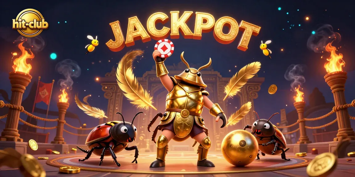 hit-club's winning atmosphere illustrated with beetles and vibrant jackpot elements