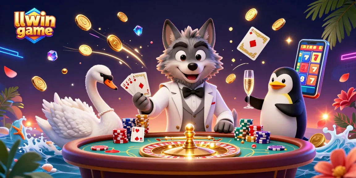 Play thrilling card games at llwin game with a charming wolf, elegant swan, and sophisticated penguin